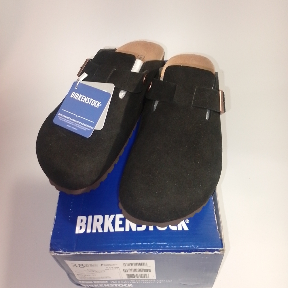 Birkenstock Black Suede Slip-On Shoes